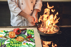 Tempered GLASS Cutting Board – Worktop saver D15 Drawings Series: Leaves 34