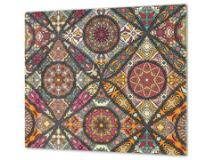 Chopping Board - Induction Cooktop Cover D14 Patterns and Mandalas Series: Tiles 5