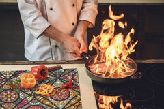 Chopping Board - Induction Cooktop Cover D14 Patterns and Mandalas Series: Tiles 5