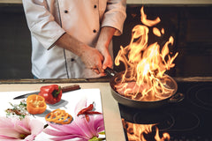 Glass Cutting Board and Worktop Saver D06 Flowers Series: Flower 1