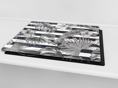 Chopping Board - Induction Cooktop Cover D14 Patterns and Mandalas Series: Gray 1