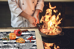 Chopping Board - Induction Cooktop Cover D14 Patterns and Mandalas Series: Gray 1