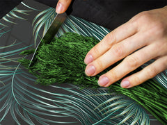 Cubre vitro resistente a golpes y arañazos - Tabla de cortar de vidrio templado - Encimera de trabajo D14 Diseños y mandalas: Helechos 3