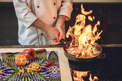 Chopping Board - Induction Cooktop Cover D14 Patterns and Mandalas Series: Decoration 1