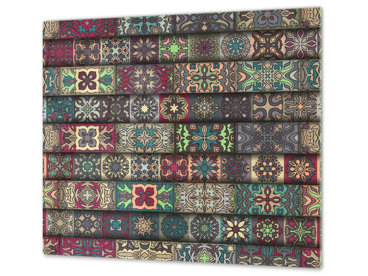 MOLTO GRANDE asse da cucina in VETRO temperato; Serie astratta DD14: Mosaico 9