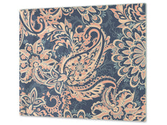 Küchenbrett aus Hartglas und Kochplattenabdeckung; D14 Patterns and Mandalas Series: Mosaic 7