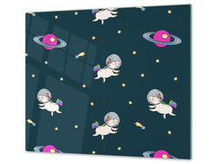 Tempered GLASS Cutting Board – Worktop saver D15 Drawings Series: Cosmos 2