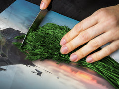 Tempered GLASS Kitchen Board – Impact & Scratch Resistant; D08 Nature Series: Marine coast 2