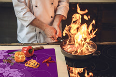 Glass Cutting Board and Worktop Saver D06 Flowers Series: Flower 2