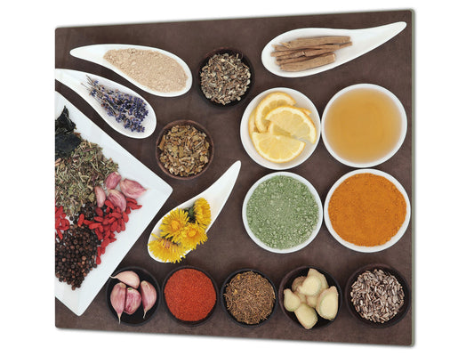 Glass Kitchen Board 60D03A: Mosaic with spices 2