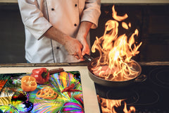 Tempered GLASS Cutting Board – Worktop saver D15 Drawings Series: Butterfly