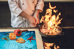 Tempered GLASS Cutting Board 60D10: Water 1