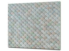TEMPERED GLASS CHOPPING BOARD – Glass Cutting Board and Worktop Saver Textures and tiles 2 Series: Abstract fish scales