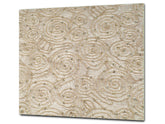 TEMPERED GLASS CHOPPING BOARD – Glass Cutting Board and Worktop Saver – Worktop protector; MEASURES: SINGLE: 60 x 52 cm (23,62” x 20,47”); DOUBLE: 30 x 52 cm (11,81” x 20,47”); D30 Decorative Surfaces Series: Floral lace