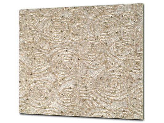 TEMPERED GLASS CHOPPING BOARD – Glass Cutting Board and Worktop Saver – Worktop protector; MEASURES: SINGLE: 60 x 52 cm (23,62” x 20,47”); DOUBLE: 30 x 52 cm (11,81” x 20,47”); D30 Decorative Surfaces Series: Floral lace