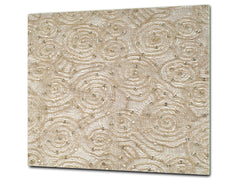 TEMPERED GLASS CHOPPING BOARD – Glass Cutting Board and Worktop Saver – Worktop protector; MEASURES: SINGLE: 60 x 52 cm (23,62” x 20,47”); DOUBLE: 30 x 52 cm (11,81” x 20,47”); D30 Decorative Surfaces Series: Floral lace