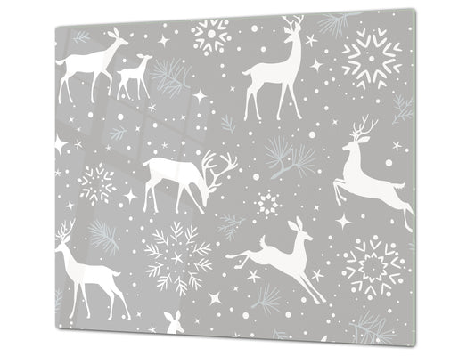 CUTTING BOARD and Cooktop Cover ;D20 Christmas Series: Christmas reindeer