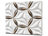TEMPERED GLASS CHOPPING BOARD – Glass Cutting Board and Worktop Saver – Worktop protector; MEASURES: SINGLE: 60 x 52 cm (23,62” x 20,47”); DOUBLE: 30 x 52 cm (11,81” x 20,47”); D30 Decorative Surfaces Series: Golden-white tiles