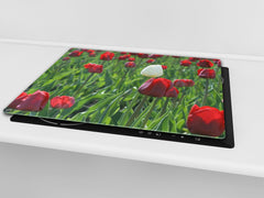 Glass Cutting Board and Worktop Saver D06 Flowers Series: Tulips 3