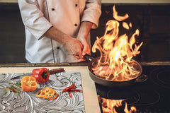 Tabla de cortar - Cubierta de la placa de inducción D04 Serie Bebidas: Cerezas 7