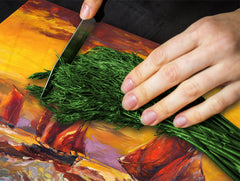 UNIQUE Tempered GLASS Kitchen Board 60D05A: Rough sea