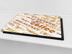 KITCHEN BOARD & Induction Cooktop Cover D05 Coffee Series: Inscription