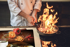 KITCHEN BOARD & Induction Cooktop Cover D05 Coffee Series: Coffee 128