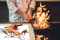 Glass Kitchen Board 60D20: Delicate Pattern