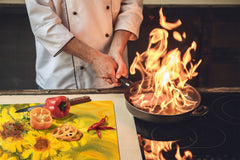 Tabla de cocina de vidrio templado ÚNICA 60D05A: Girasoles 4