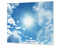 Tempered GLASS Kitchen Board – Impact & Scratch Resistant; D08 Nature Series: Sky 2