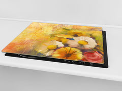 Tabla de cocina de vidrio templado ÚNICA 60D05A: Flores 3