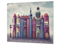 Glass Pastry Board 60D18: Houses from books