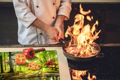 Tempered GLASS Kitchen Board – Impact & Scratch Resistant; D08 Nature Series: Forest 4