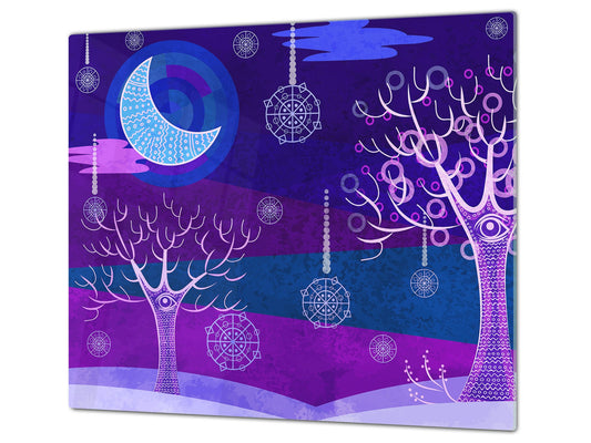 Glass Cutting Board 60D15: African Tree