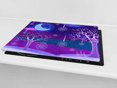 Glass Cutting Board 60D15: African Tree