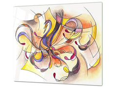 Glass stove top 60D19: Painted pattern