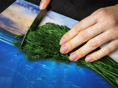 CUTTING BOARD and Cooktop Cover - Impact & Shatter Resistant Glass D02 Water Series: Water 6