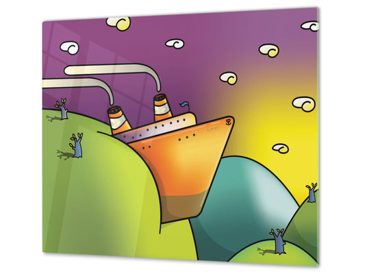 Tempered GLASS Kitchen Board D16 Blurby World: Berth