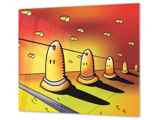 Tempered GLASS Kitchen Board D16 Blurby World: Line