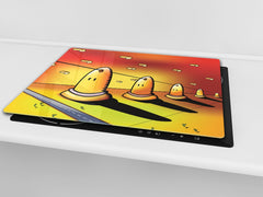 Tempered GLASS Kitchen Board D16 Blurby World: Line