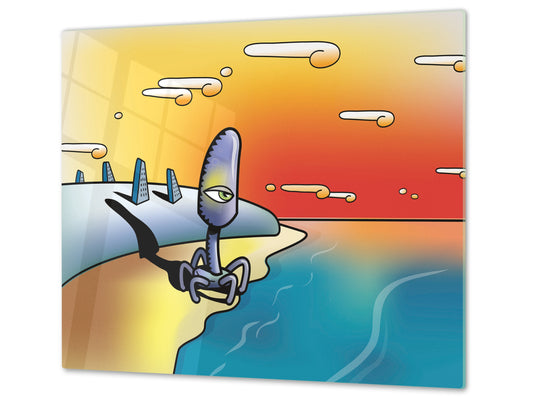 Tempered GLASS Kitchen Board D16 Blurby World: Squiddle