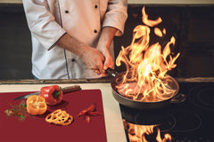 Tempered GLASS Kitchen Board D18 Series of colors: Burgundy