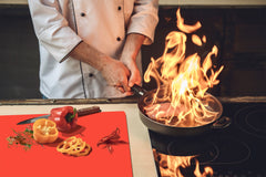 Tempered GLASS Kitchen Board D18 Series of colors: Orange Red