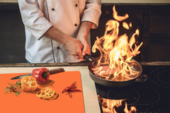 Tempered GLASS Kitchen Board D18 Series of colors: Pastel Orange