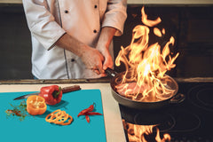 Tempered GLASS Kitchen Board D18 Series of colors: Turquoise