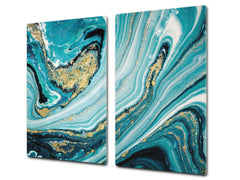 Chopping Board - Worktop saver and Pastry Board - Glass Cutting Board D23 Colourful abstractions: New ocean briefing