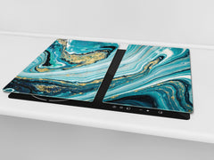 Chopping Board - Worktop saver and Pastry Board - Glass Cutting Board D23 Colourful abstractions: New ocean briefing