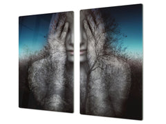 Glass stove top 60D19: A woman in the branches of trees