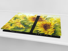 Glass Cutting Board and Worktop Saver D06 Flowers Series: Sunflower 6