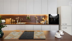 Tempered GLASS Kitchen Board – Impact & Scratch Resistant D27 Vintage leaves and patterns Series: Medieval Italian wall pattern